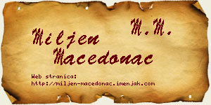 Miljen Macedonac vizit kartica
